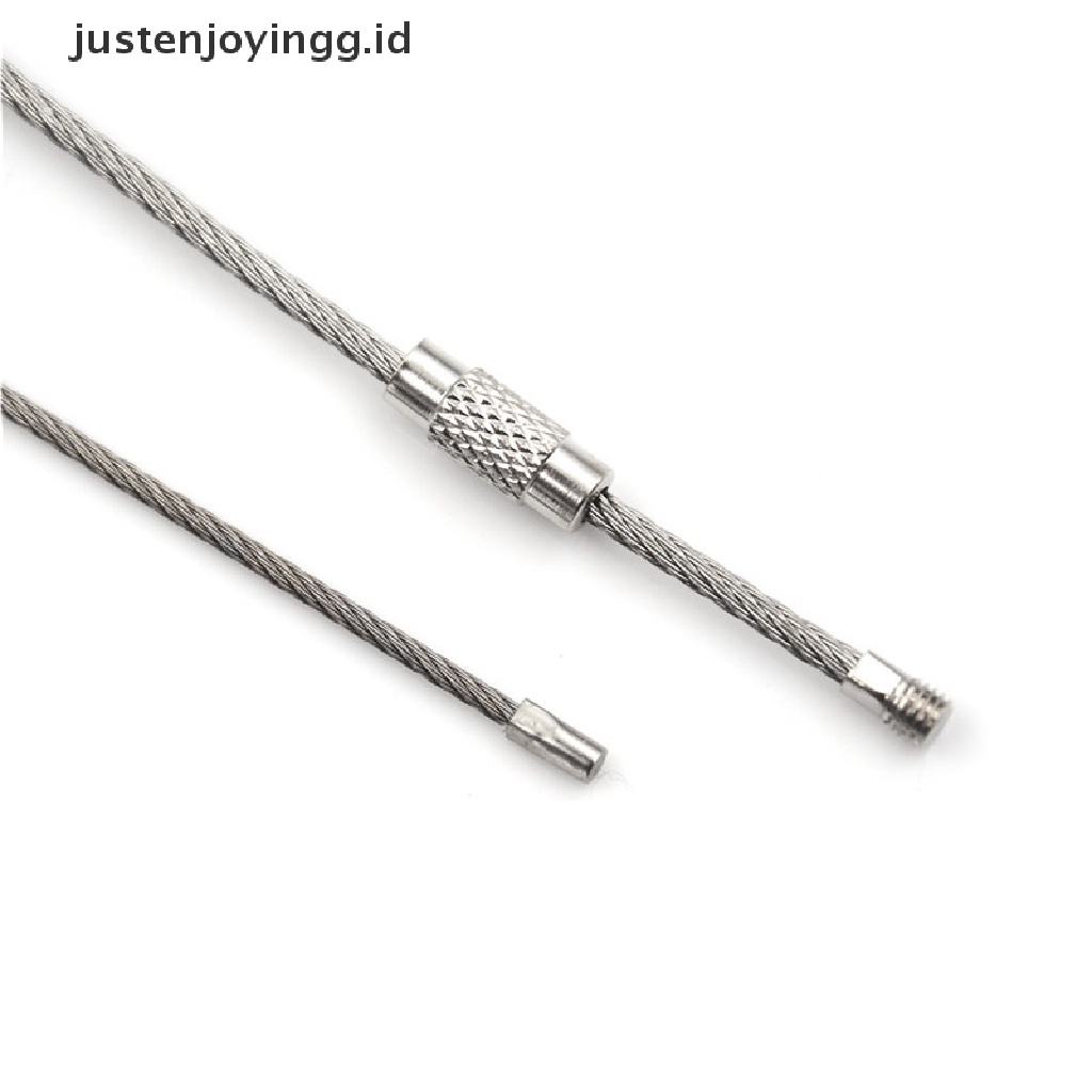 10pcs Gantungan Kunci Kabel Kawat Bahan Stainless Steel Ukuran 10 / 15 / 20cm Untuk Alat Hiking