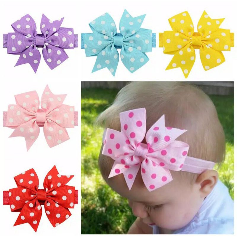 Headband Bayi / Bandana Pita Polkadot / Bandana Bayi / Bandana Pita
