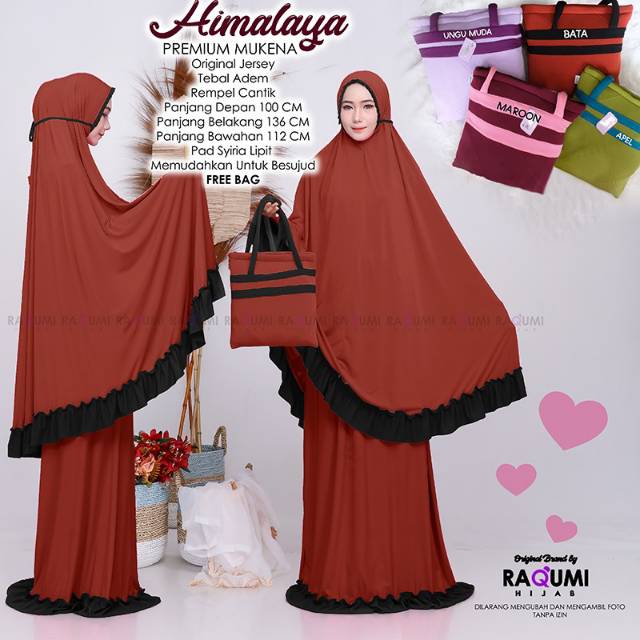 Himalaya Mukena Bahan Jersey Super Adem Ori Raqumi Hijab Solo