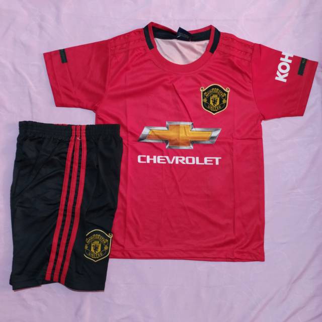 Jersey kaos baju bola setelan anak setan merah print