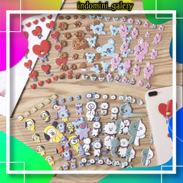 

KPOP BTS BT21 Sticker DIY Bubble 3D Stiker