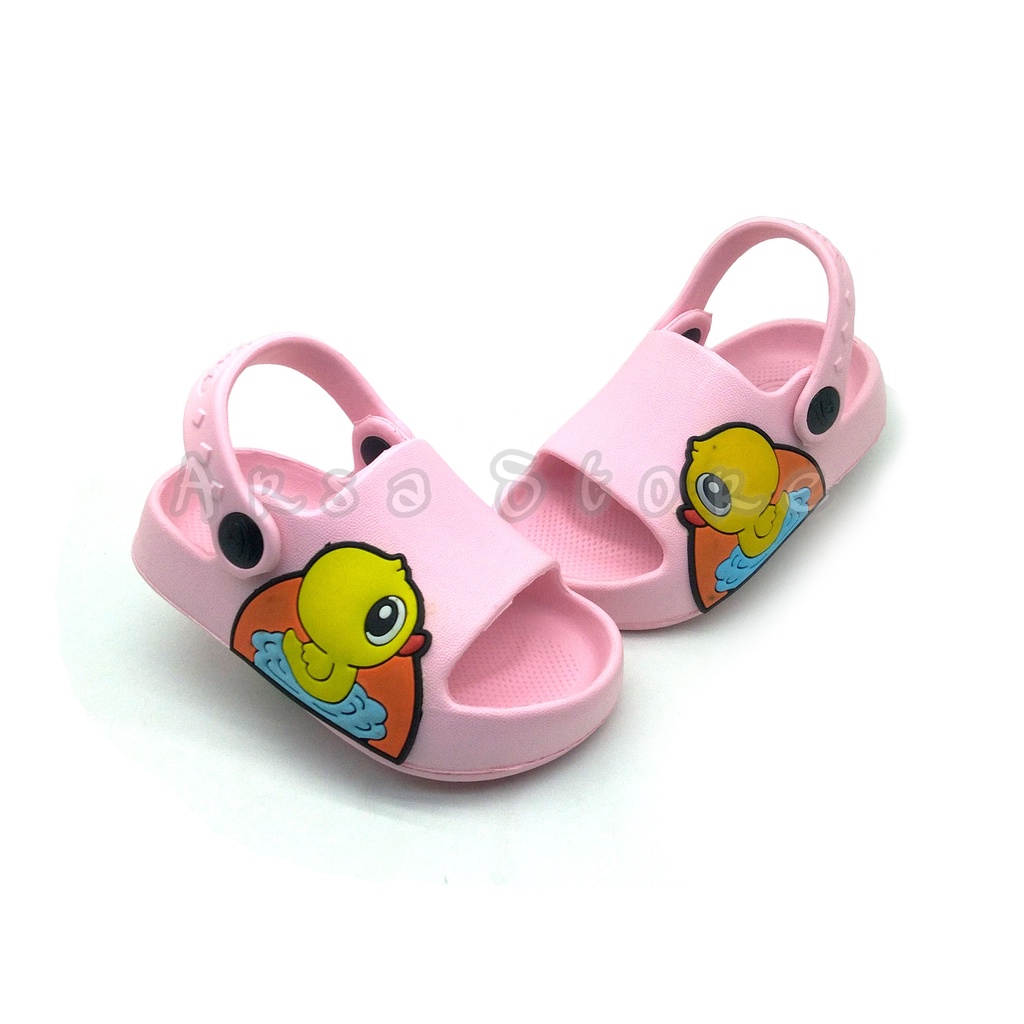 Sendal Lucu Anak Bayi Perempuan Umur 1 2 3 4 tahun Tali Belakang / Sandal Anak Perempuan Motif Bebek