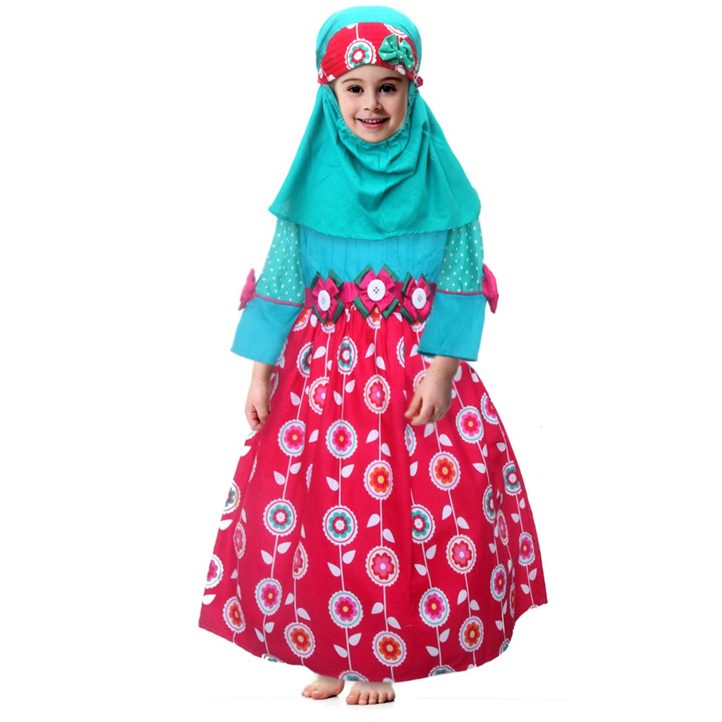 Two mix Dress muslim anak- baju muslim anak- gamis muslim anak-2806