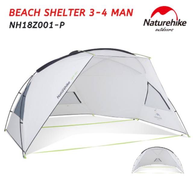 TENDA PANTAI NATUREHIKE NH18Z001-P BAHAN 210T 4 ORANG CAMPING DOUBLE LAYER PIKNIK ANTI AIR SHELTER B