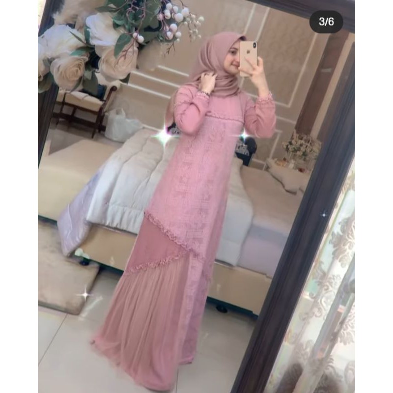 NARIMAN DRESS PINK BY KALEELA ID
