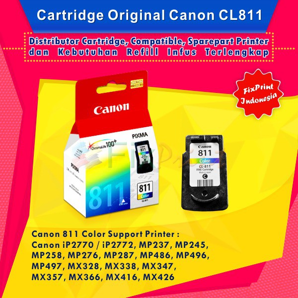 Cartridge Original Canon CL-811 CL811 811 Color, Murah