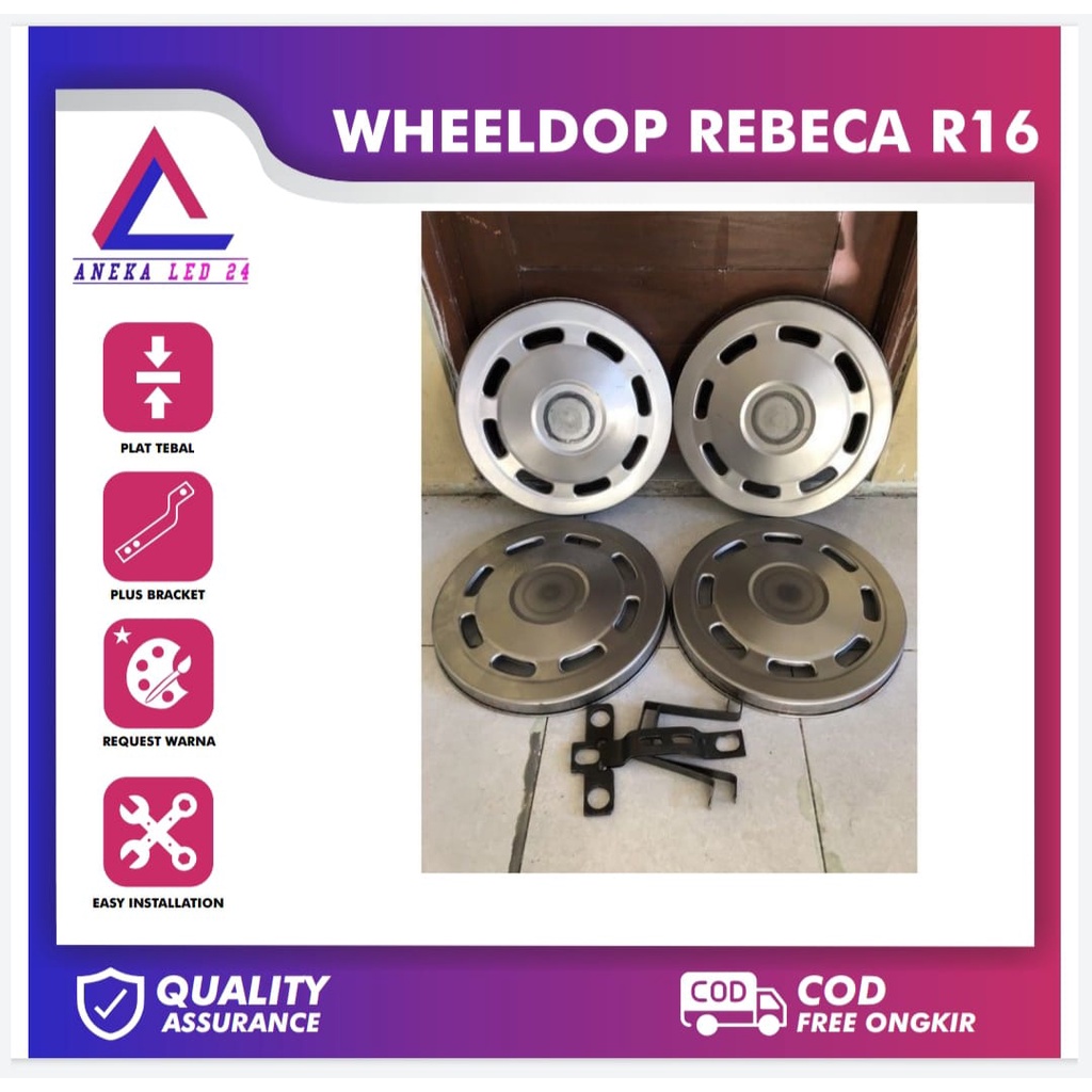 [ 1 pcs ] wheeldop truk rebbeca plat, wheeldop,dop truk canter,giga,dutro,dyna R16 / R15 plus dudukan