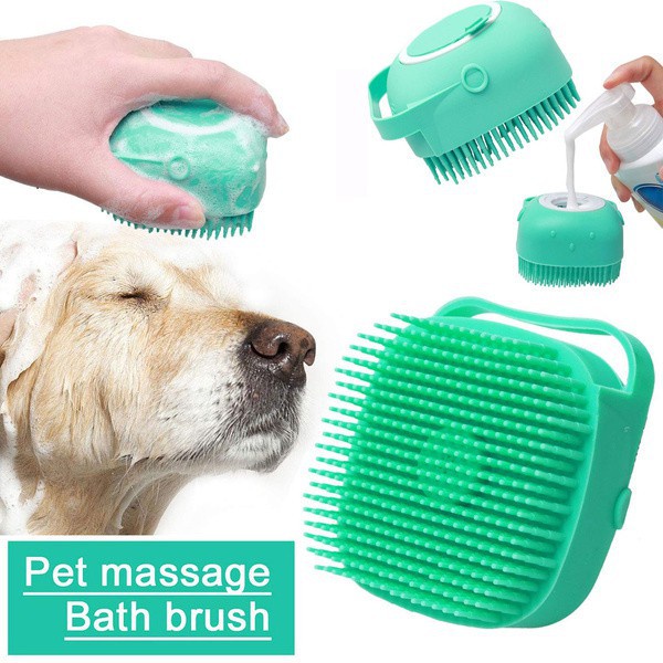 Anjing Peliharaan Sikat Sampo 80 Ml Kucing Pijat Sisir Grooming Scrubber Sikat untuk Mandi Rambut Pendek Karet Silikon Lembut Perlengkapan