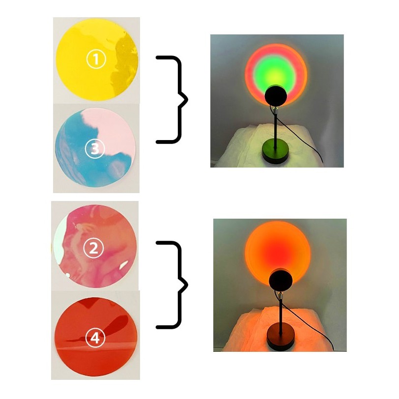 [Viral] Lampu Tidur Proyektor Led Motif Sunset/Rainbow/Sunset Red/Sun Light 4 in 1