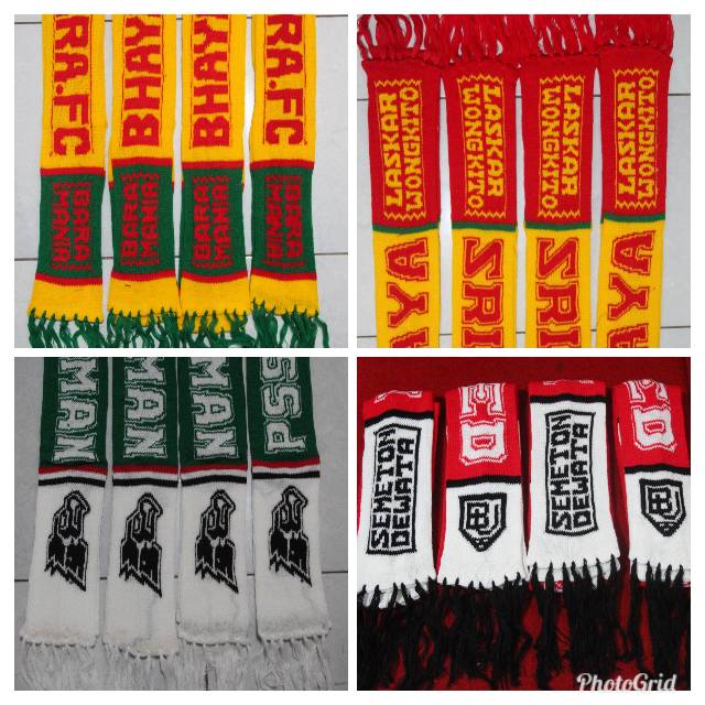 SYAL. RAJUT. BOLA PERSIB .PERSEBAYA. PERSIJA. AREMA. TIMNAS INDO DLL..12.500 MIN 10 pcs