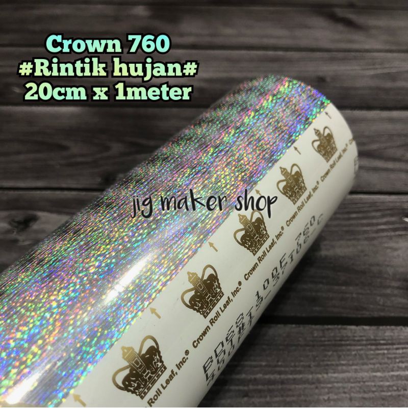 hologram hot stamping foil metal jig lure, USA/ CROWN ORIGINAL, lebar 20cm- motif rintik hujan