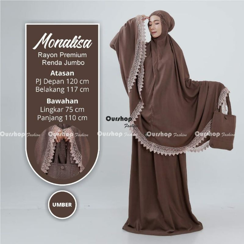 Mukena Monalisa Rayon Premium Renda Jumbo