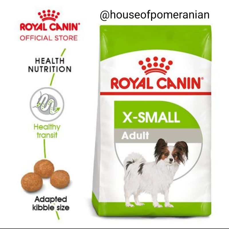 royal canin Xsmall adult 500gr dogfood anjing kibble makanan kering