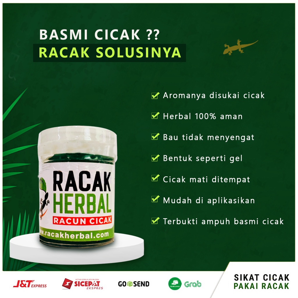 Racun Cicak Herbal Ampuh - Racak Herbal Asli - Obat Pembasmi Cicak