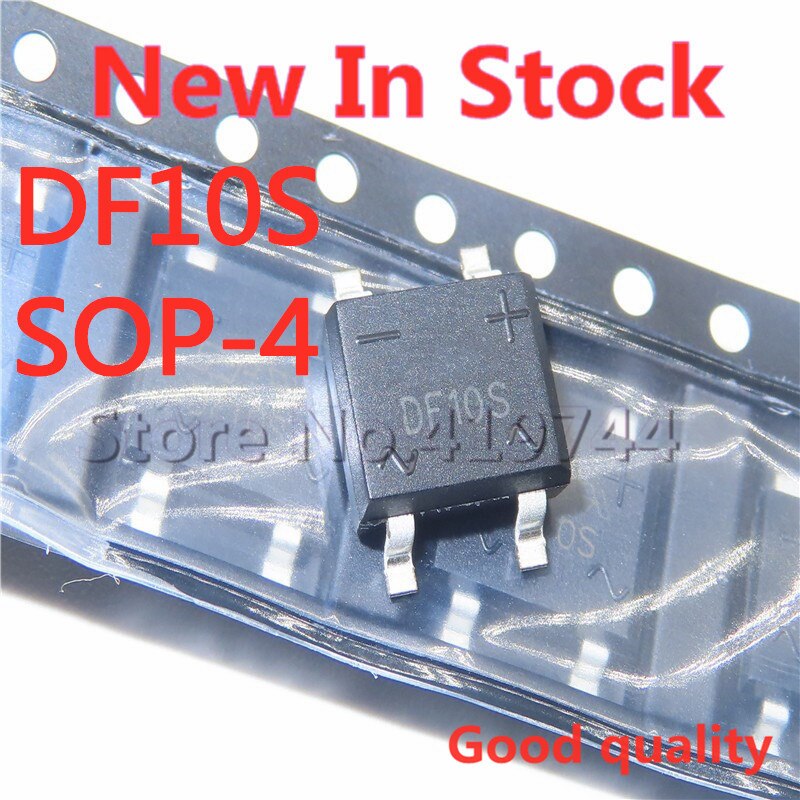 10pcs/lot SMD bridge stack DF10S SOP-4 1A/1000V Penyearah Jembatan Fase Tunggal bridge rectifier Baru Di Stok