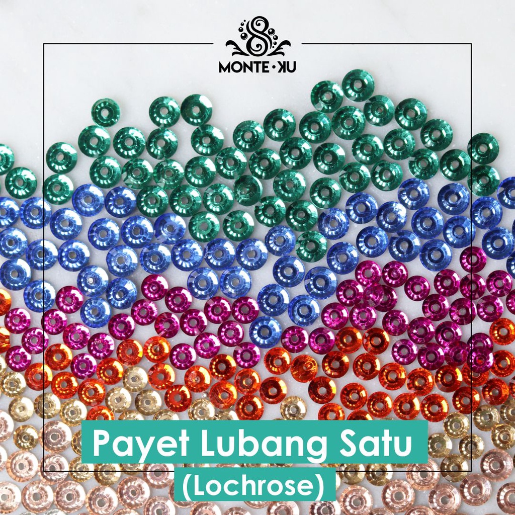 Monte Manik Mote Beads Borci Payet Lubang Tengah Lochrose 4mm 5mm Besar Kecil Mini Murah bisa COD bi