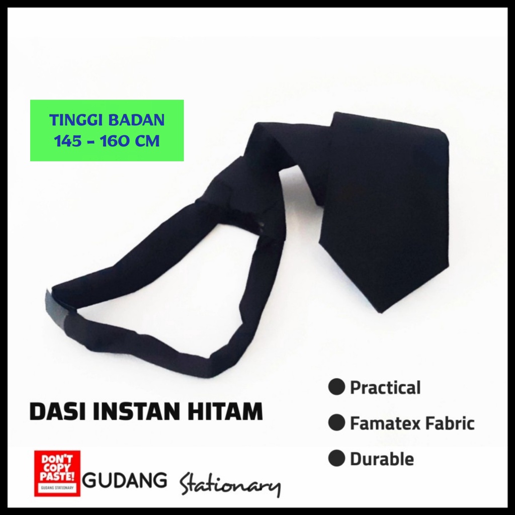 Dasi Instan Formal Hitam Polos