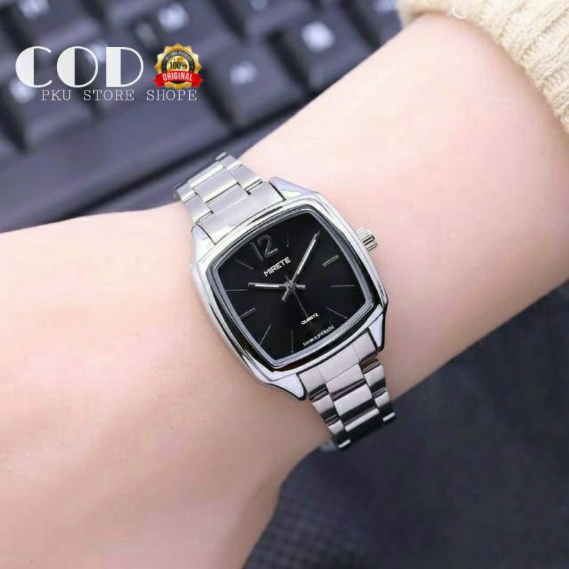 JAM TANGAN IMPORT WANITA/CEWEK FREE BATRAI RANTAI STAINLIS STEL JAM TANGAN KASUAL wanita model oval terbaru jam tangan wanita/cewek terlaris jam tangan wanita murah cod bayar di tempat jam tangan wanita sporty mirete original