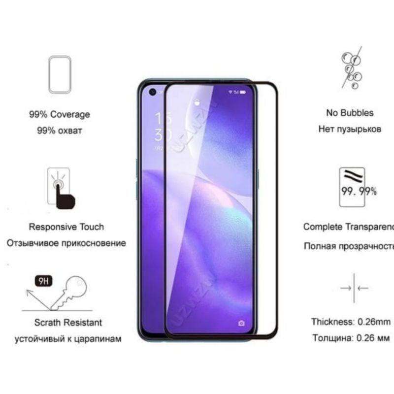 Oppo Reno 6 4G/5G Anti Gores Kaca Clear Tempered Glas Screen Guard Protector Anti Gores Kaca Temper Glass