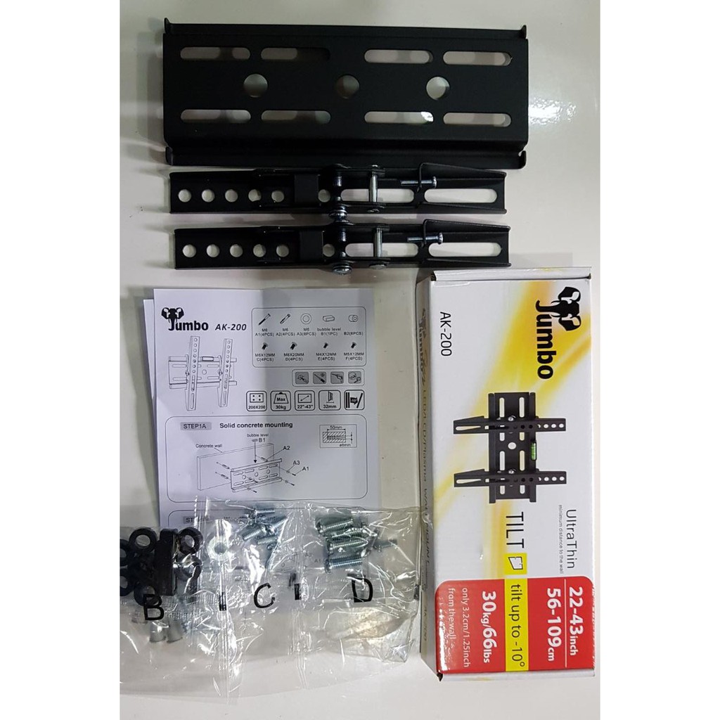 WALL Braket TV LED LCD 22 - 43 Bracket Breket Dinding UNIVERSAL JUMBO