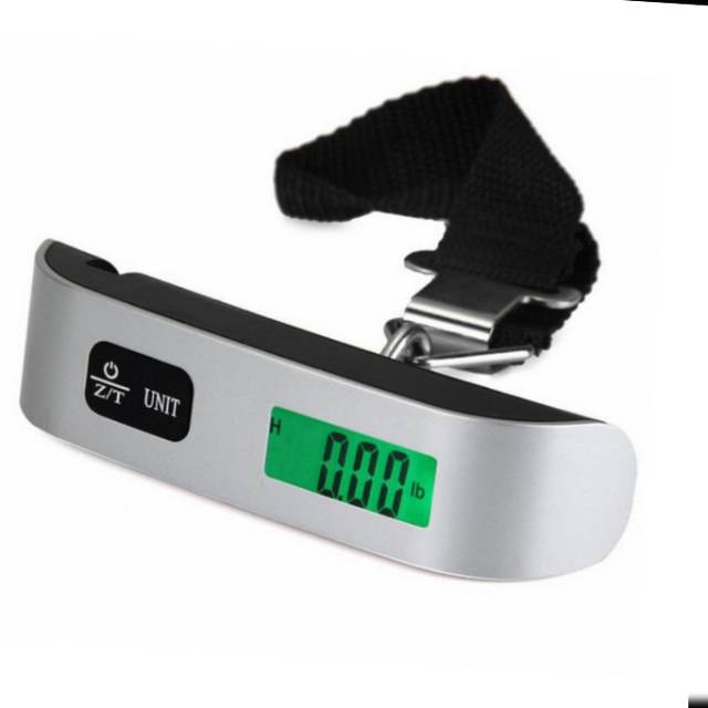 Timbangan Koper Gantung Digital 50 Kg Silver Electronic Luggage Scale Original