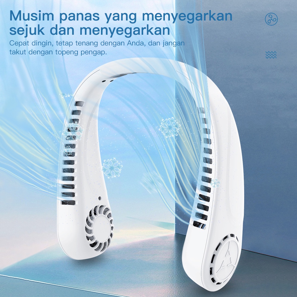 Goojodoq neck fan kipas angin gantung leher /Kipas angin mini isi ulang yang dipasang di leher usb