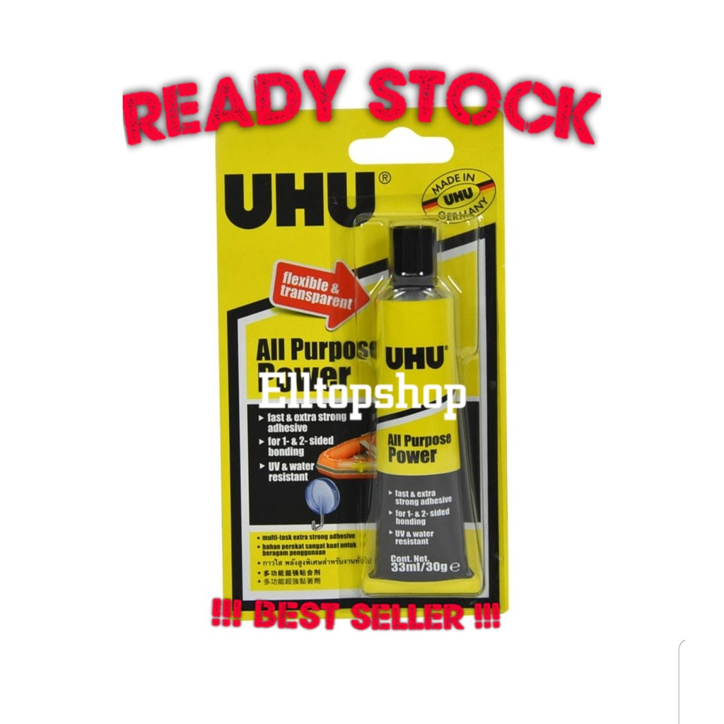 

UHU LEM KACA / LEM KERAMIK / LEM PORSELEN / LEM PLASTIK MULTIFUNGSI SERBAGUNA 33 ML