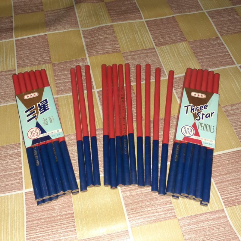 

Pensil Jahit Merah Biru "three star 369