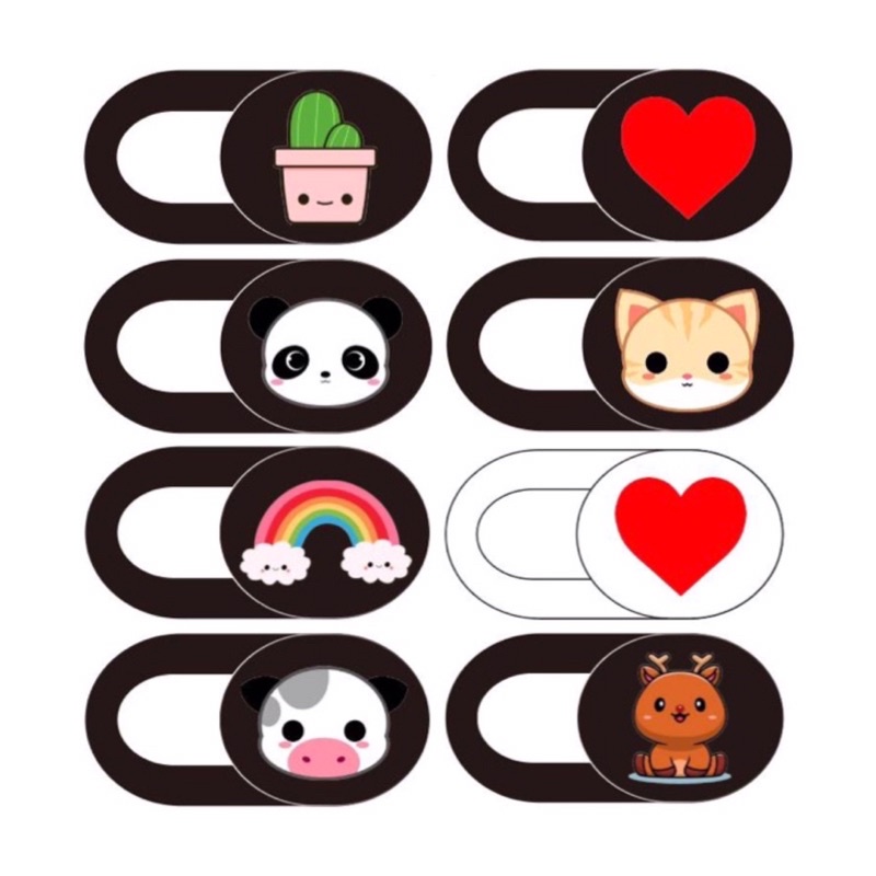 [Special Edition 2.0] Penutup Kamera Sticker Webcam Cover Camera Pelindung Laptop, Macbook, iPad, HP Smartphone, Tablet Cartoon Lucu Stickers Cute Cat Panda Deer Cactus Rainbow Heart Valentine