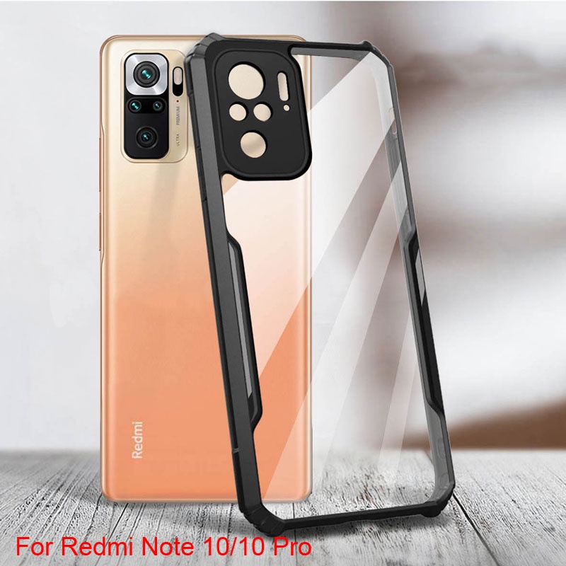 Case Xiaomi Redmi Note 10s Armon Fusion Transparent PAKET 2 IN 1 Casing Free Tempered Glass