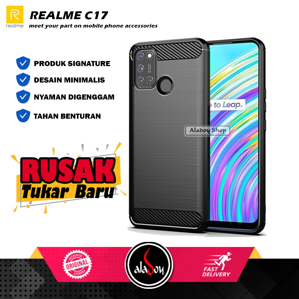 Case Ipaky Carbon REALME C17 Ultra Slim Ipaky Carbon Premium Softcase