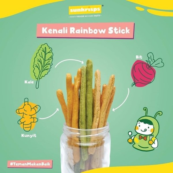 Sunkrisps Rainbow Stick 50gr - Cemilan Anak 1Y+ (Tersedia varian rasa)