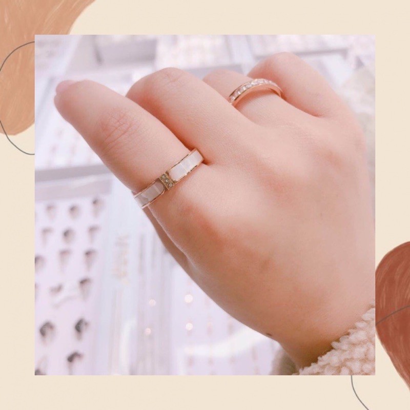 Cincin Keramik Titanium Premium Import Diamond Mata aksesoris fashion Wanita simple Elegan Korea