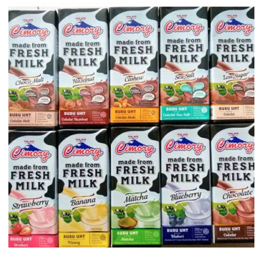 

Cimory UHT Fresh Milk All Variant 250 ml 1 Dus Isi 24 pcs