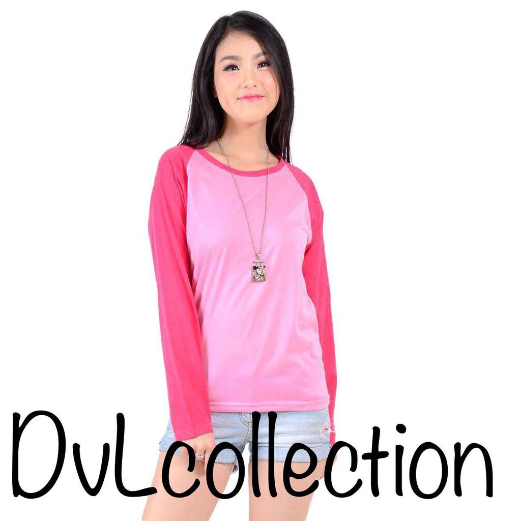 DVL Kaos raglan wanita panjang | baju raglan wanita | fashion wanita muslim panjang