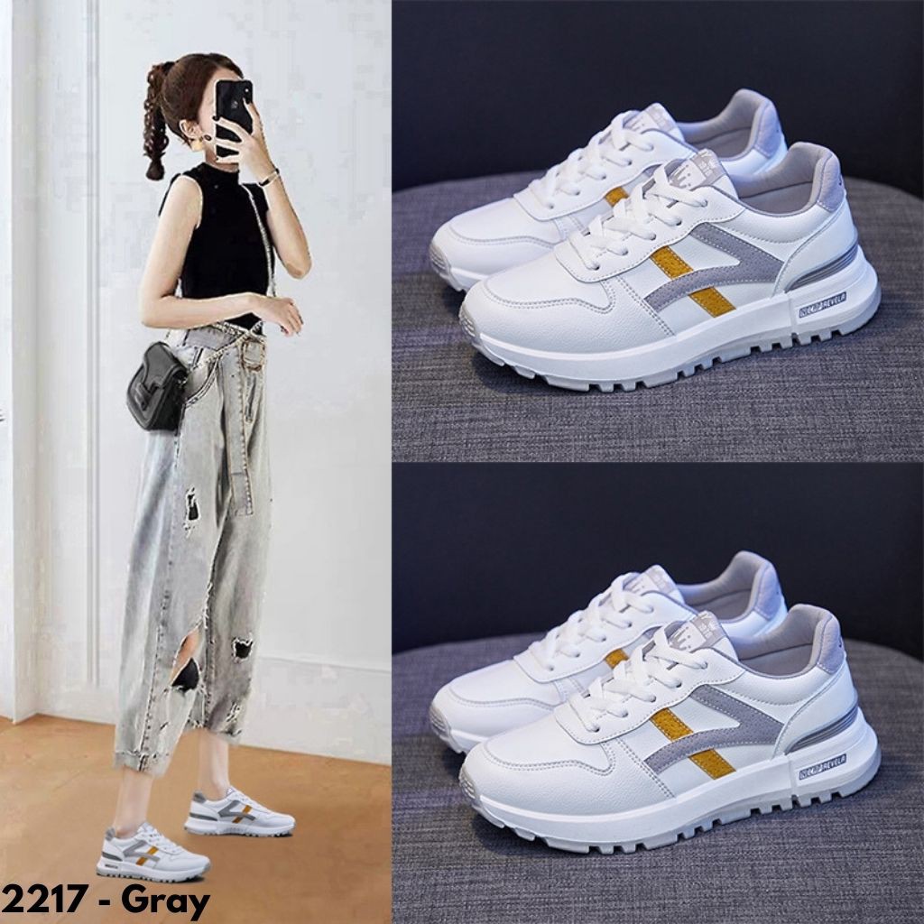 SEPATU SNEAKERS WANITA BERKUALITAS IMPORT SOLE ANTI SLIP BERKUALITAS KEKINIAN LARI RUNNING 2217