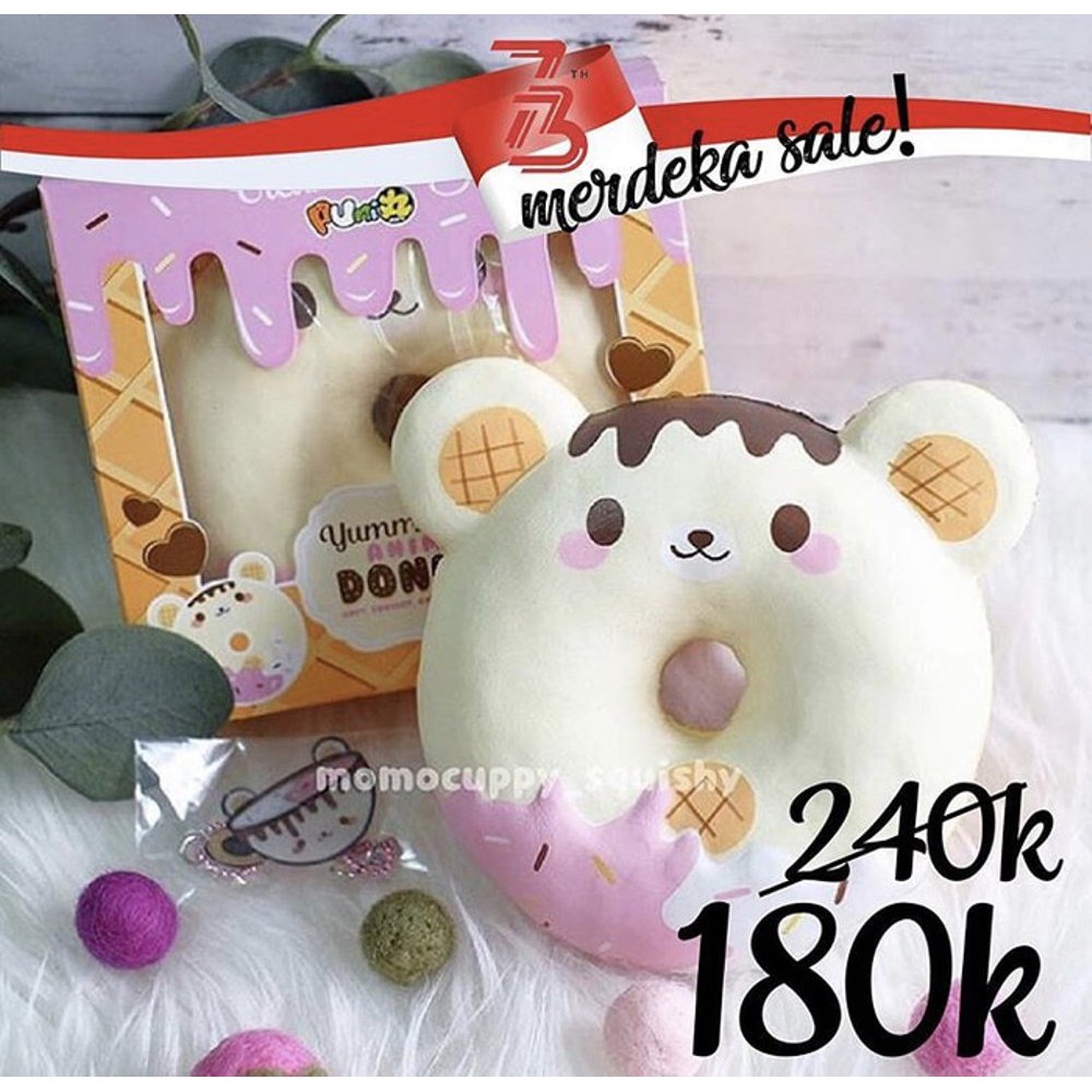 MERDEKA SALE yummibear donut squishy licensed Murah