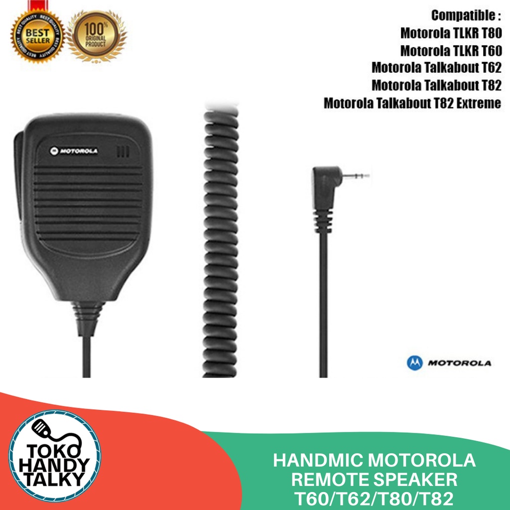 HANDMIC WALKIE TALKIE MOTOROLA TLKR REMOTE SPEAKER T60/T62/T80/T82 NEW