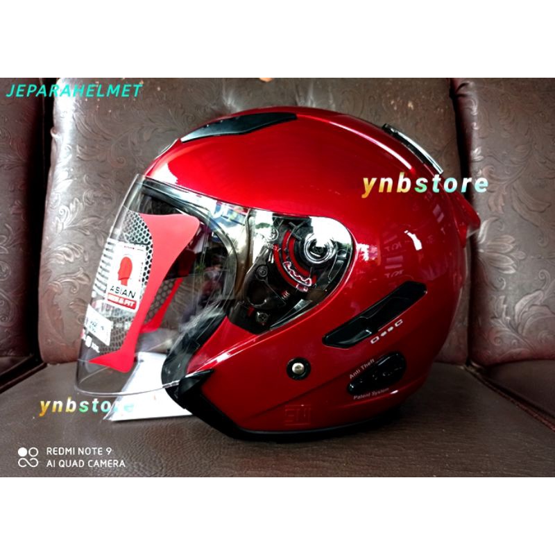 Helm KYT Galaxy Flat R Solid Motif Double Visor Original | KYT Half Face Galaxy Flat R Polos Black Hitam Doff Metalik Fire Red Merah Maroon Ferrari White Putih Gorila Grey Gunmetal Abu Aqua Blue Motif 4 5 Mimetic Neon Matrix Red Blue Yellow galaxy Slide-6