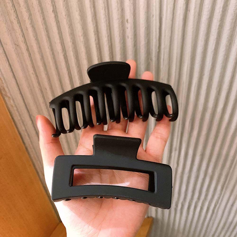 NICKOLAS1 Women Hair Claw Personality Aksesoris Rambut Sederhana Untuk Perempuan Resin Hitam Gaya Korea Jepit Rambut