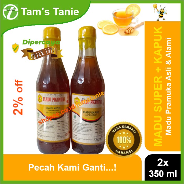 

Paket Hemat Madu Pramuka Alami - Madu Super + Kapuk (2 x 350 ml)