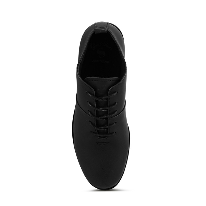 Sauqi Footwear Sepatu Sneakers Boots Kulit Formal Kerja Pria Casual Hitam