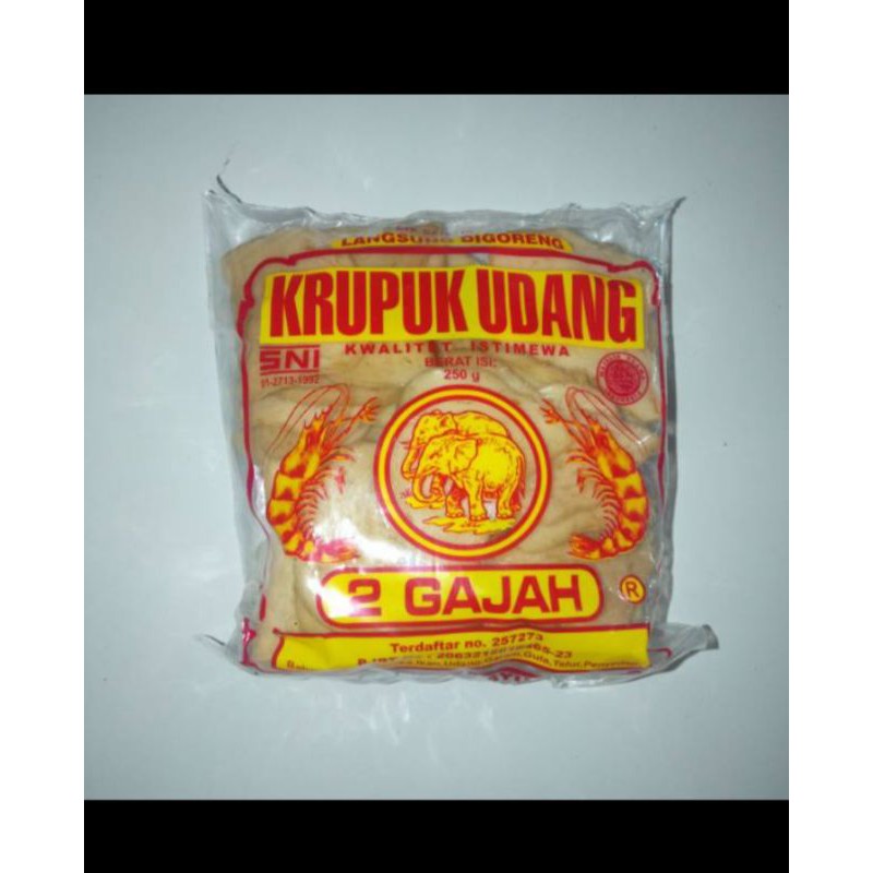 

krupuk udang(sedang) khas Indramayu cap 2 gajah