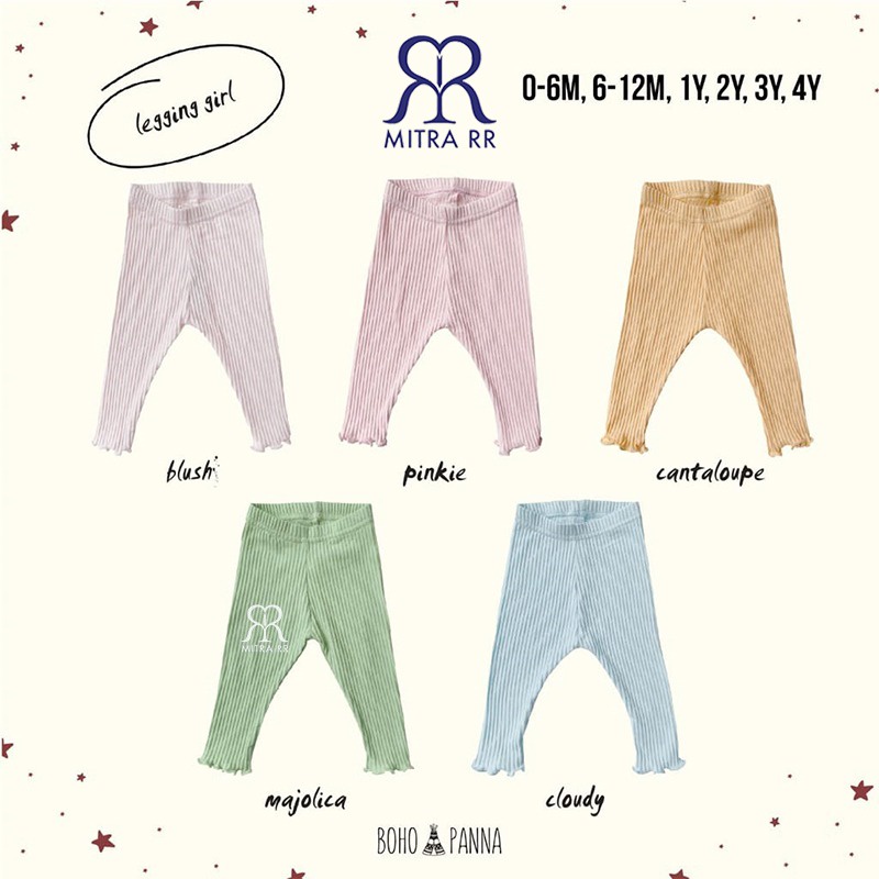 Bohopanna Legging Girl Reeb Celana Legging Panjang Anak Perempuan / Legging Ruffle 0-4 Tahun