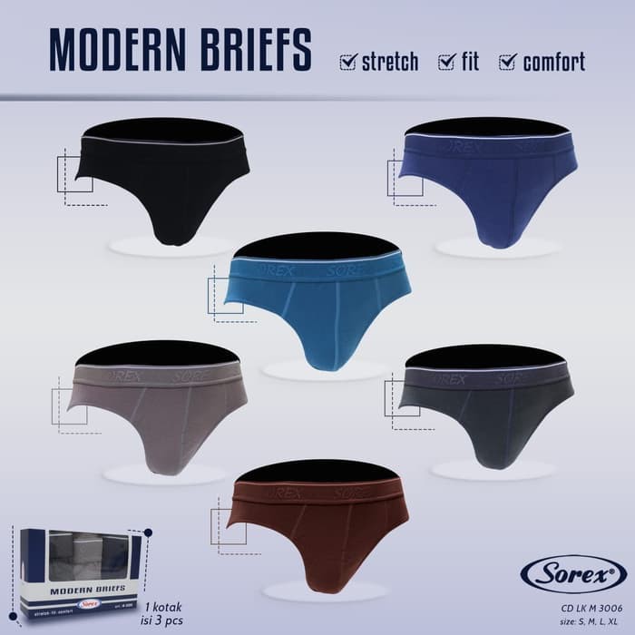 [NEW] Celana Dalam Pria Laki Segitiga MOdern Briefs Sorex M3006