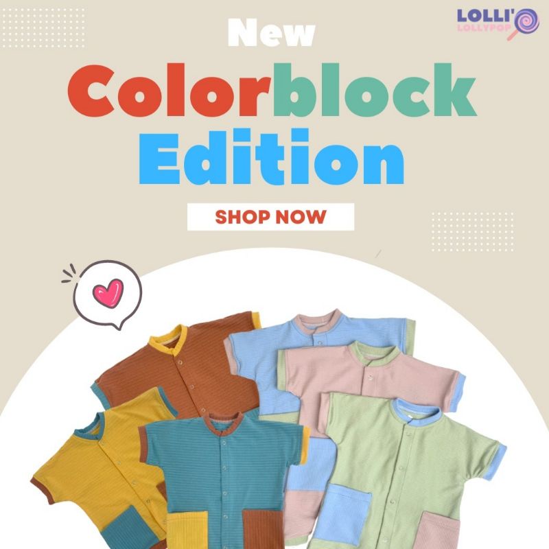 LollyPop Setelan Playsuit Pendek Anak Cowok Cewek Untuk Anak Usia 1 sd 4 Tahun