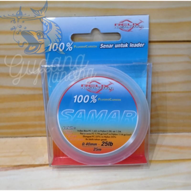 Senar pancing senar Relix samar leader 100% fluorocarbon 25m 25lbs