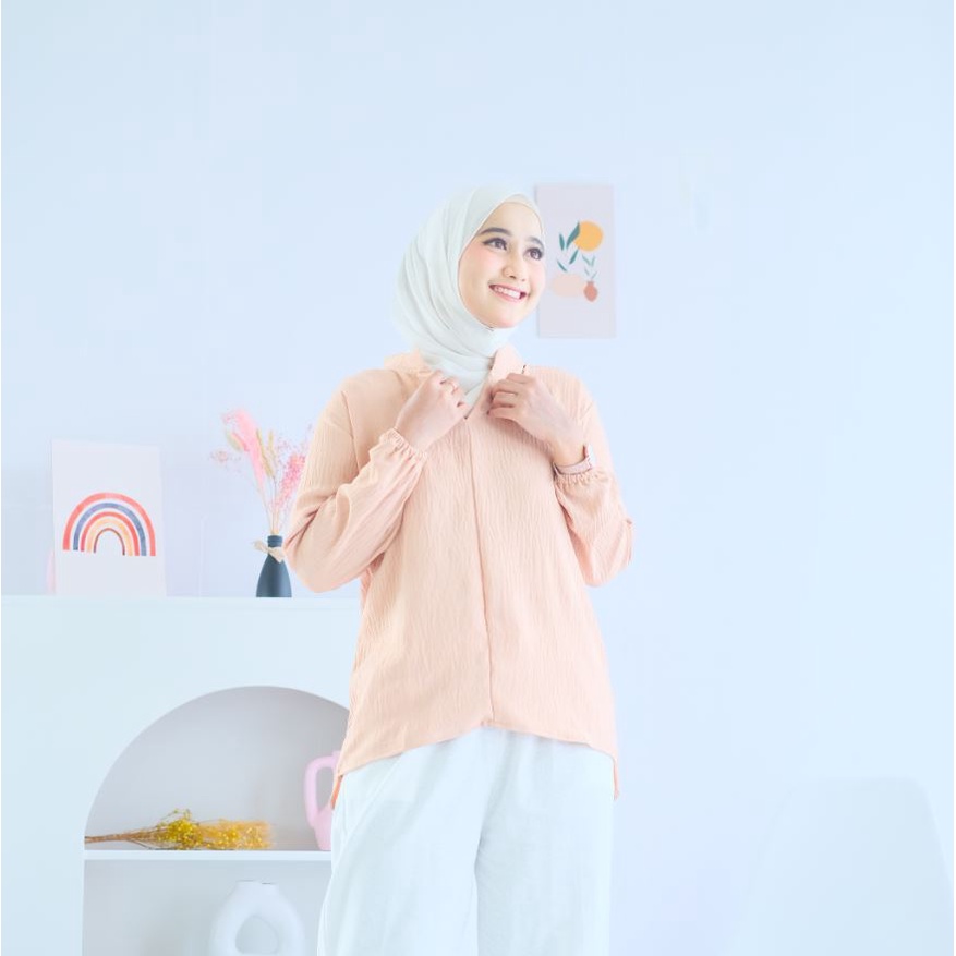 (AMD) BLOUSE ROSENA CRINCLE AIRFLOW ATASAN WANITA