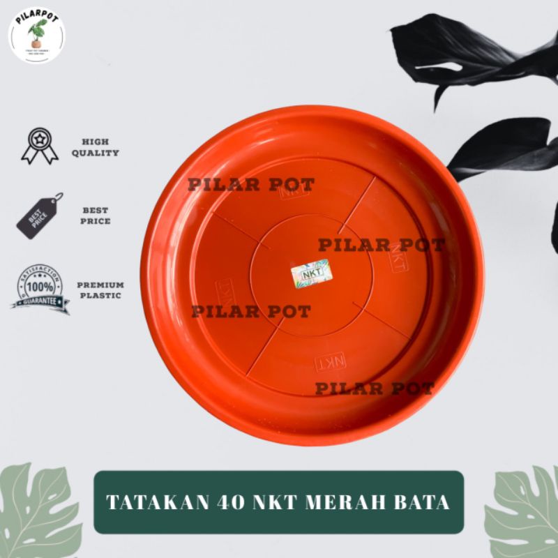 tatakan alas pot bunga nkt 40 merah bata 37cm untuk pot 40cm - NKT MERAH BATA 40