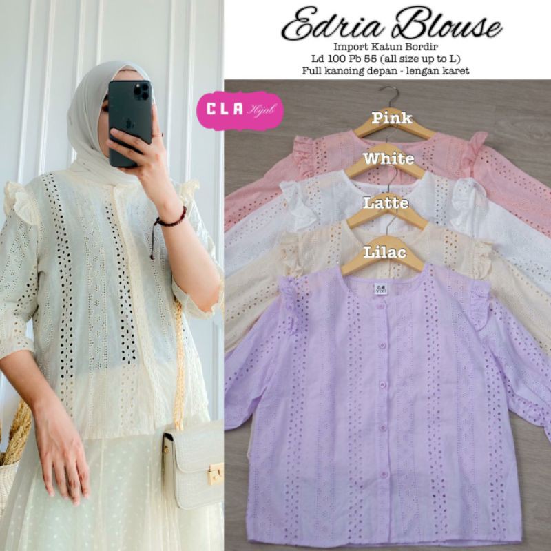 {} Blouse Lengan Karet Bahan Katun EDRIA